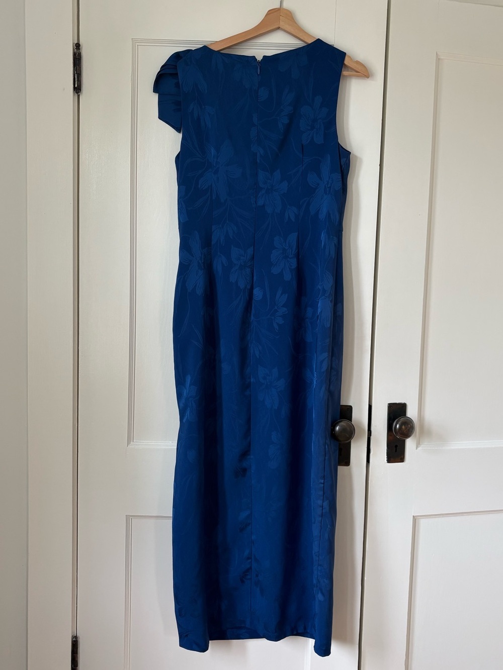JS Collections Royal Blue One-Shoulder Gown Shoulder Bow - Picture 5 of 7